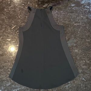 White House Black Market Charcoal Sleeveless High-low Top with satin trim